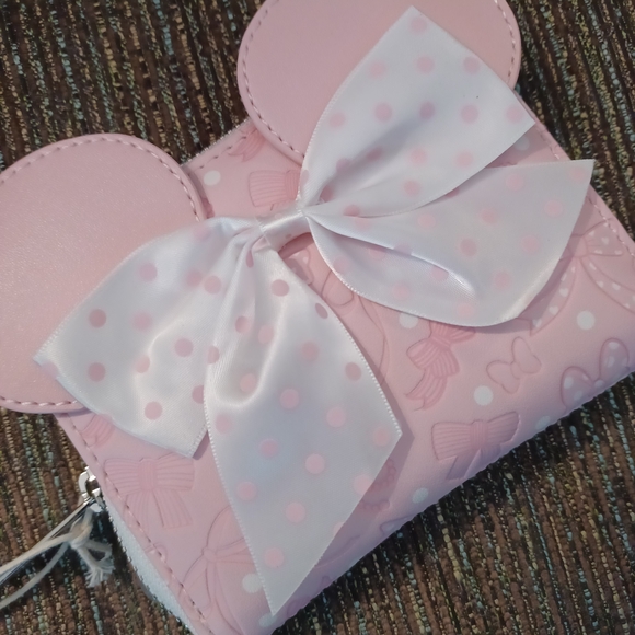 Loungefly Handbags - Loungefly Pink Polka Dot Bow Wallet